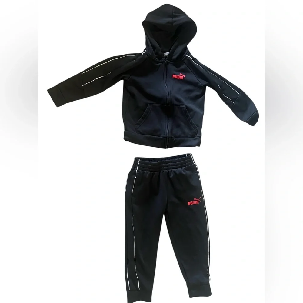 Puma Boys Black Jogger Suit Set | Size 5 - Picture 1 of 4